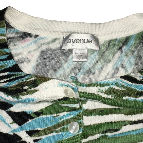 Avenue Multicolored Button Down Cardigan - Women’s 14/16 - Picture 11 of 14